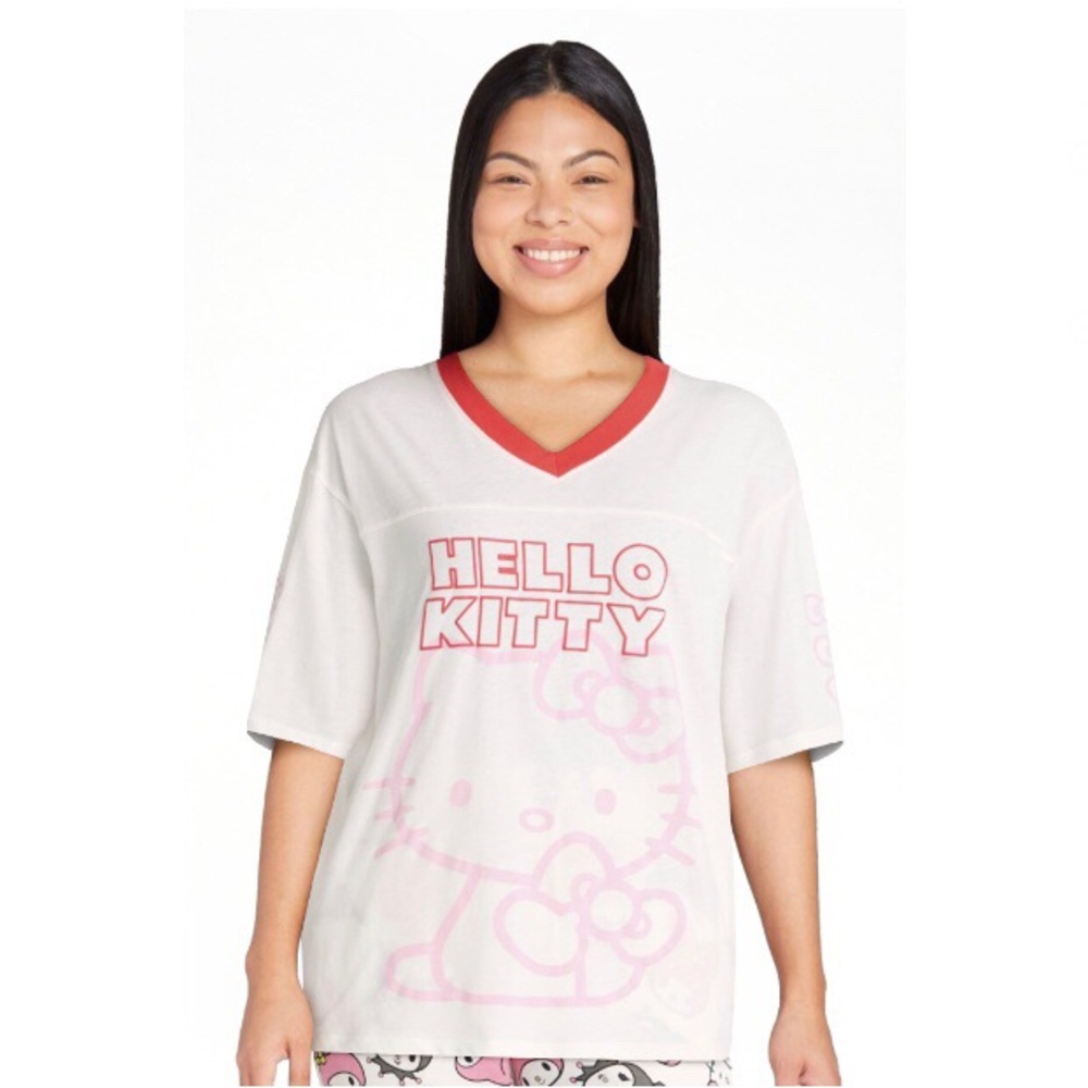 Hello Kitty Oversized V-Neck T-Shirt